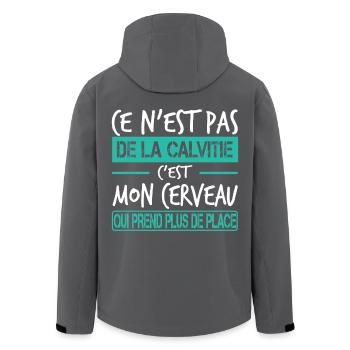 Chauve Cadeau humour personnalisé - Veste softshell homme en polyester recyclé Stanley/Stella - noir - Dos - AI Model Male 185 light (185cm)