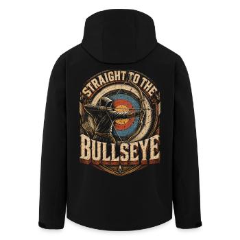 Bogenschießen Bogenschütze Straight To Bullseye - Recycelte Männer Softshell-Jacke von Stanley/Stella - Schwarz - Hinten - AI Model Male 185 light (185cm)