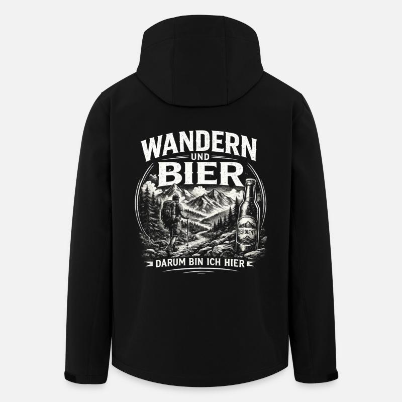 Wandern und Bier Berg Abenteuer - Recycelte Männer Softshell-Jacke von Stanley/Stella - Schwarz