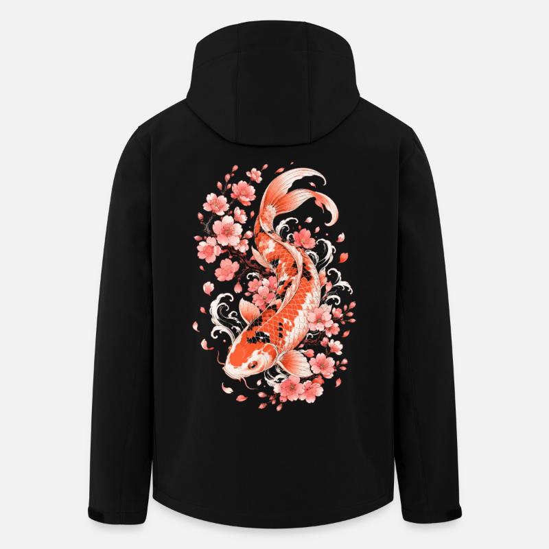 Koi Sakura Flow - Men’s Recycled Softshell Jacket by Stanley/Stella - black