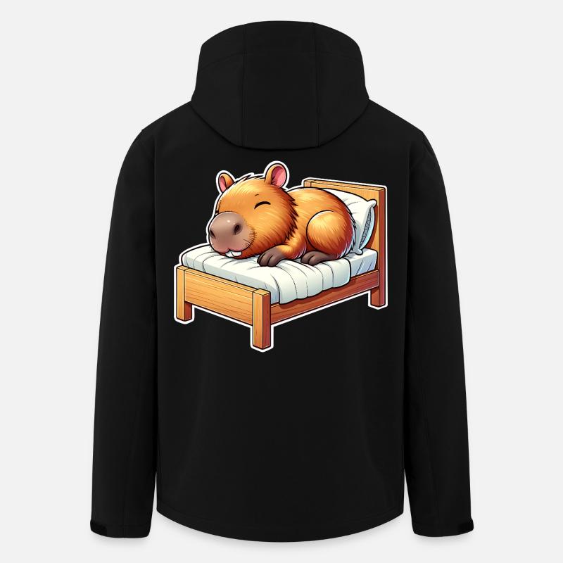 Capybara Schlafen - Recycelte Männer Softshell-Jacke von Stanley/Stella - Schwarz