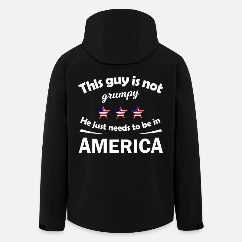 Not Grumpy Guy in America - Recycelte Männer Softshell-Jacke von Stanley/Stella - Schwarz