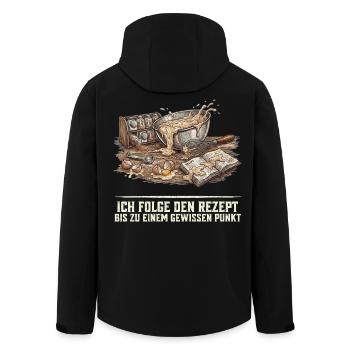 Backen Rezept Lustiger Spruch Hobbybäcker Geschenk - Recycelte Männer Softshell-Jacke von Stanley/Stella - Schwarz - Hinten - AI Model Male 185 light (185cm)