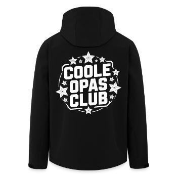 Coole OPAS Club Logo - Recycelte Männer Softshell-Jacke von Stanley/Stella - Schwarz - Hinten - AI Model Male 185 light (185cm)