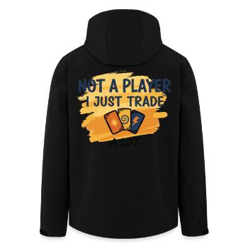 Ich bin kein Spieler, ich tausche einfach viel Sammelkarte - Recycelte Männer Softshell-Jacke von Stanley/Stella - Schwarz - Hinten - AI Model Male 185 light (185cm)