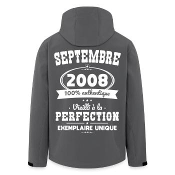 Anniversaire 18 ans - Septembre 2008 Perfection - Veste softshell homme en polyester recyclé Stanley/Stella - noir - Dos - AI Model Male 185 light (185cm)