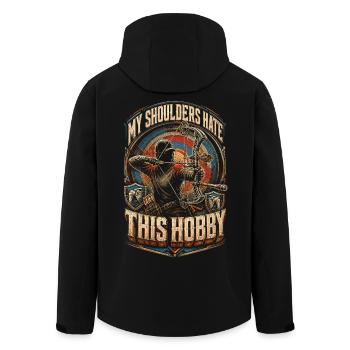 Archery Archer - Men’s Recycled Softshell Jacket by Stanley/Stella - black - Back - AI Model Male 185 light (185cm)