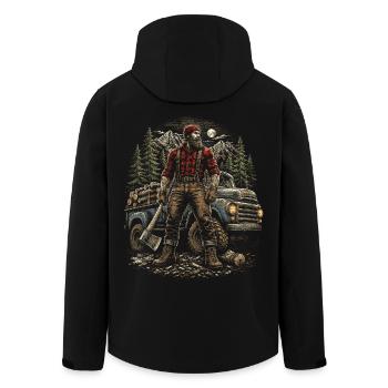 Lumberjacks Tree Cutters Lumberjacks - Men’s Recycled Softshell Jacket by Stanley/Stella - black - Back - AI Model Male 185 light (185cm)