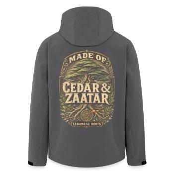 Cèdre et Zaatar libanais - Veste softshell homme en polyester recyclé Stanley/Stella - noir - Dos - AI Model Male 185 light (185cm)