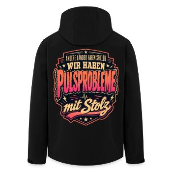 Pulsprobleme mit Stolz - Recycelte Männer Softshell-Jacke von Stanley/Stella - Schwarz - Hinten - AI Model Male 185 light (185cm)