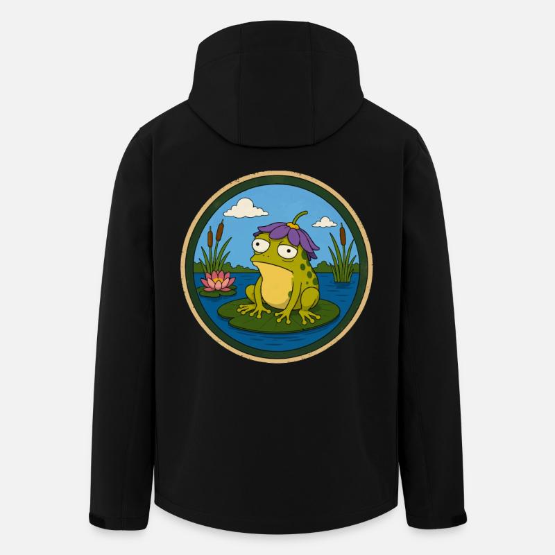Frog on Lily Pad Badge - Men’s Recycled Softshell Jacket by Stanley/Stella - black
