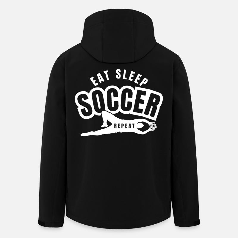 EAT SLEEP SOCCER REPEAT - Men’s Recycled Softshell Jacket by Stanley/Stella - black