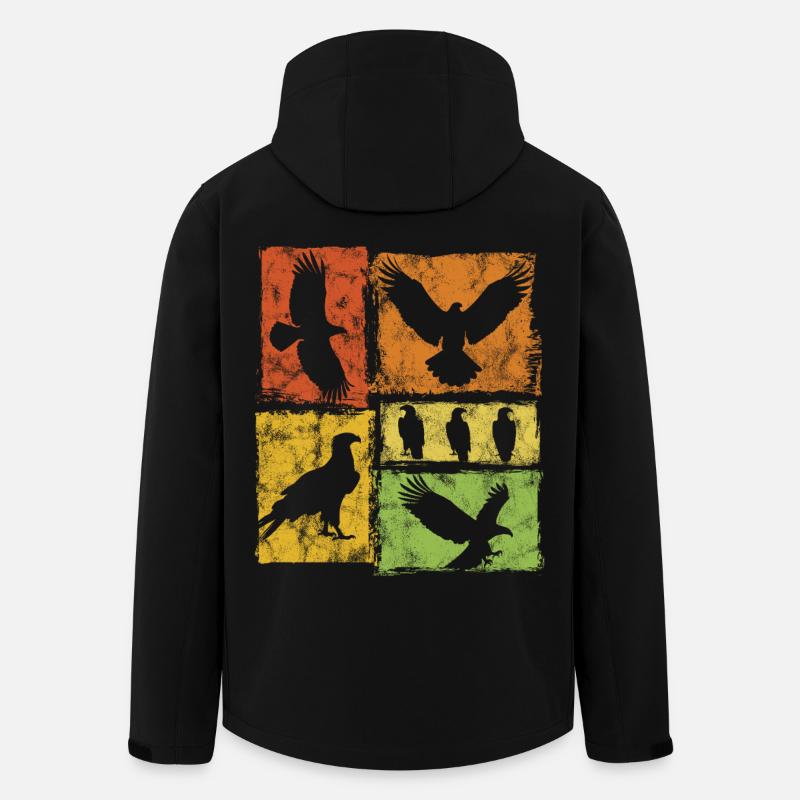 Adler Retro Grafik - Recycelte Männer Softshell-Jacke von Stanley/Stella - Schwarz