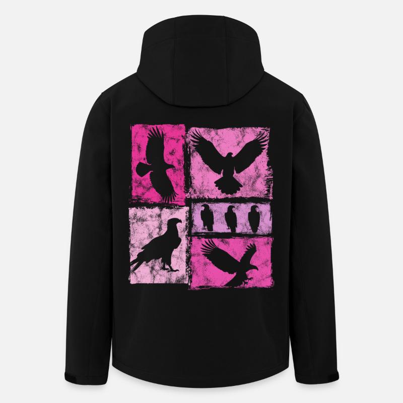Adler Retro Grafik Silhouetten - Recycelte Männer Softshell-Jacke von Stanley/Stella - Schwarz