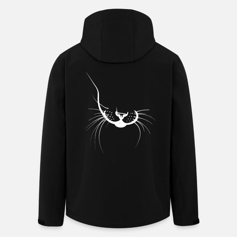 Silhouette de chat moustaches - Veste softshell homme en polyester recyclé Stanley/Stella - noir