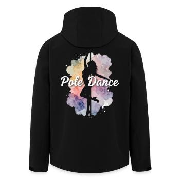 Pole Dance Silhouette: Watercolor Woman in High Heels - Men’s Recycled Softshell Jacket by Stanley/Stella - black - Back - AI Model Male 185 light (185cm)