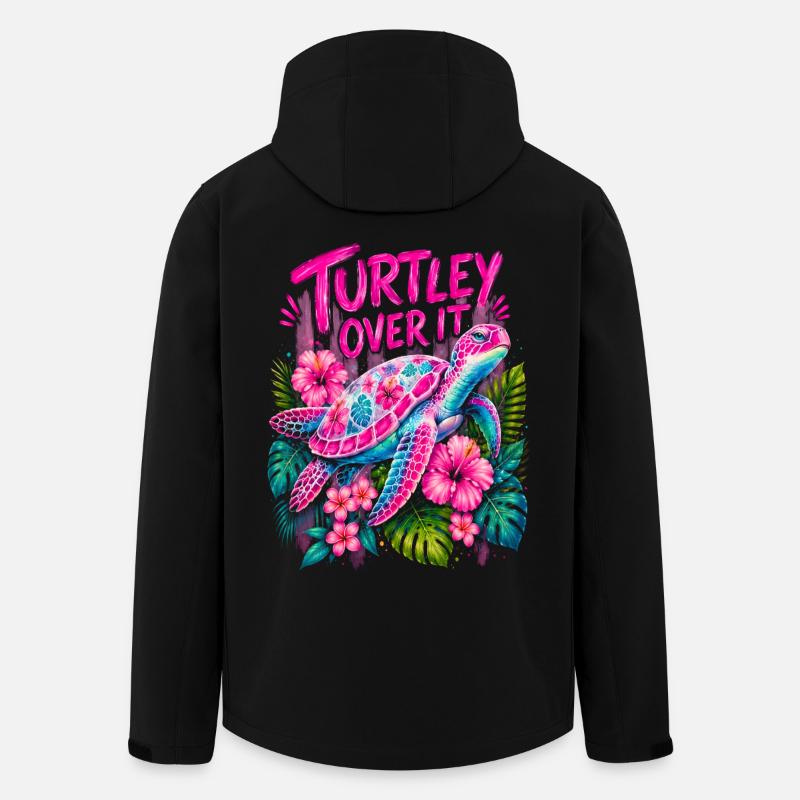 Turtley Over It Cute Turtle Flower - Recycelte Männer Softshell-Jacke von Stanley/Stella - Schwarz