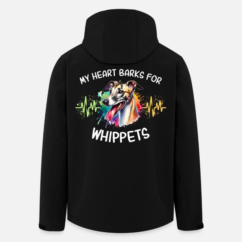 Windhund Herzlinie - Recycelte Männer Softshell-Jacke von Stanley/Stella - Schwarz