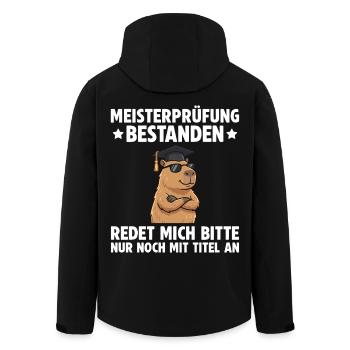 Meisterprüfung bestanden – Mit Titel anreden - Recycelte Männer Softshell-Jacke von Stanley/Stella - Schwarz - Hinten - AI Model Male 185 light (185cm)