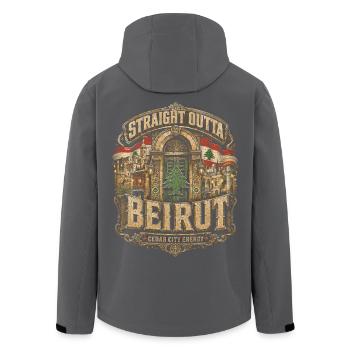Liban Libanais tout droit sortis de Beyrouth - Veste softshell homme en polyester recyclé Stanley/Stella - noir - Dos - AI Model Male 185 light (185cm)