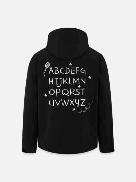 ABC chalk writing white stars & balloon - Men’s Recycled Softshell Jacket by Stanley/Stella - black