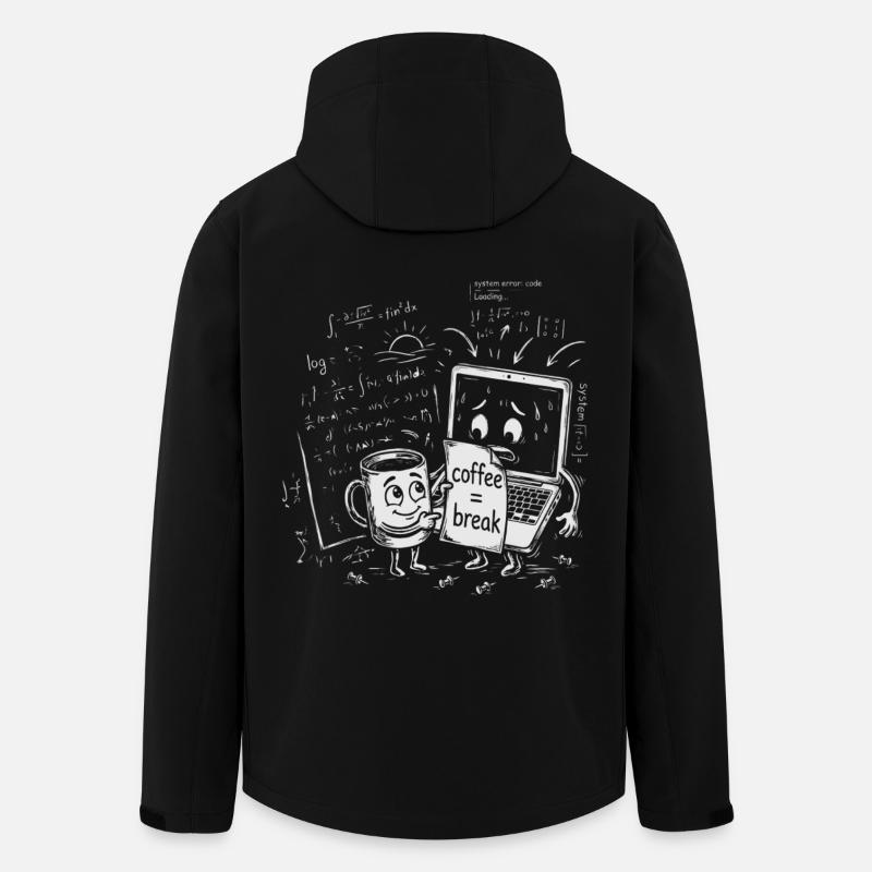 IT-Chaos im Büro: Coffee Break Geschenk - Recycelte Männer Softshell-Jacke von Stanley/Stella - Schwarz
