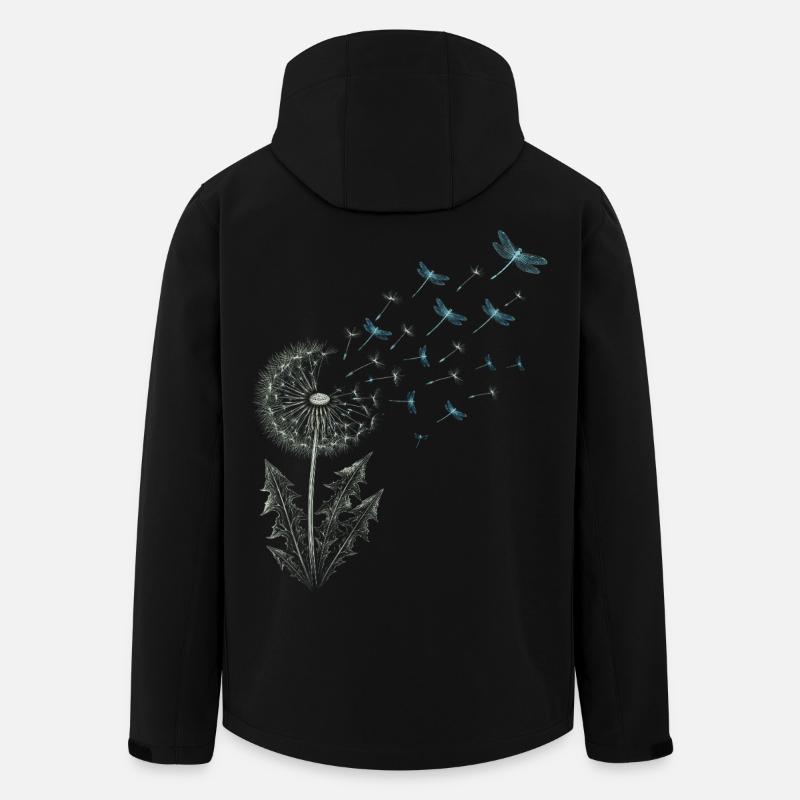Pusteblume mit Libellen - Recycelte Männer Softshell-Jacke von Stanley/Stella - Schwarz