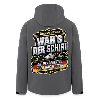 Wenn wir verlieren, war’s der Schiri - Recycelte Männer Softshell-Jacke von Stanley/Stella - Schwarz - Hinten - AI Model Male 185 light (185cm)