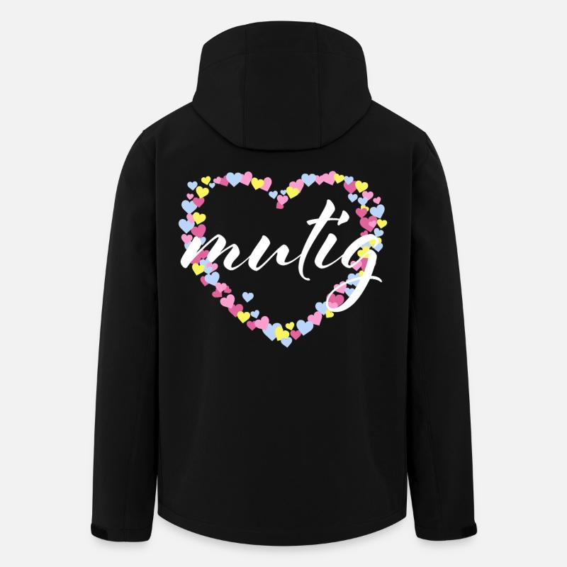 Courageous Courage Encourage - Cœur Pastel - Veste softshell homme en polyester recyclé Stanley/Stella - noir