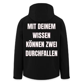 Mit deinem Wissen können zwei Durchfallen - Recycelte Männer Softshell-Jacke von Stanley/Stella - Schwarz - Hinten - AI Model Male 185 light (185cm)