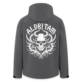 Flame Skull Tribal Horn - Men’s Recycled Softshell Jacket by Stanley/Stella - black - Back - AI Model Male 185 light (185cm)