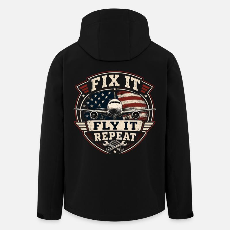 Flugzeugtechnik Wartung Luftfahrt Beruf - Recycelte Männer Softshell-Jacke von Stanley/Stella - Schwarz