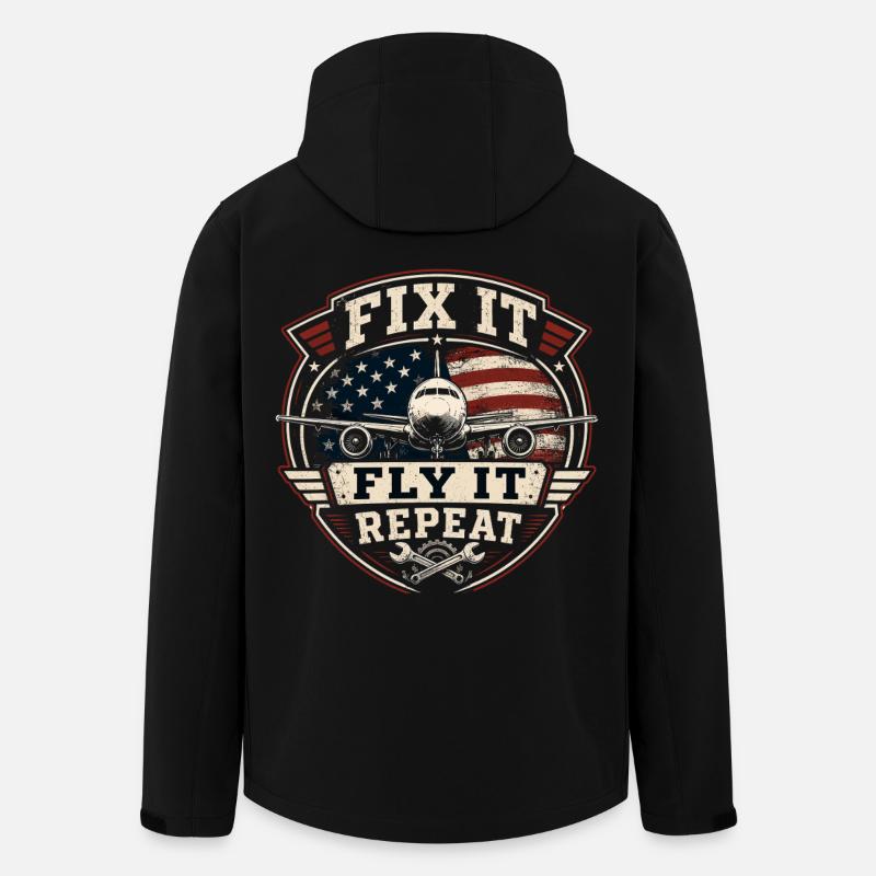 Luftfahrt Wartung Flugzeug Technik Profi - Recycelte Männer Softshell-Jacke von Stanley/Stella - Schwarz