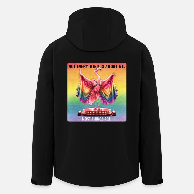 Gay Pride Flamingo Rainbow Design - Recycelte Männer Softshell-Jacke von Stanley/Stella - Schwarz