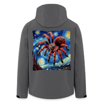Nuit étoilée de la tarentule à genoux rouge - Veste softshell homme en polyester recyclé Stanley/Stella - noir - Dos - AI Model Male 185 light (185cm)
