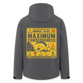 Paragliding Paraglider Glider - Men’s Recycled Softshell Jacket by Stanley/Stella - black - Back - AI Model Male 185 light (185cm)