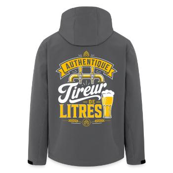 Authentique Tireur de litres - Humour Apéro Bière - Veste softshell homme en polyester recyclé Stanley/Stella - noir - Dos - AI Model Male 185 light (185cm)