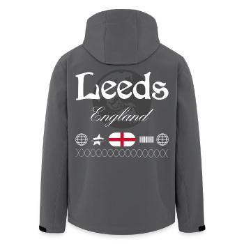 Leeds England Streetwear Travel Souvenir - Men’s Recycled Softshell Jacket by Stanley/Stella - black - Back - AI Model Male 185 light (185cm)