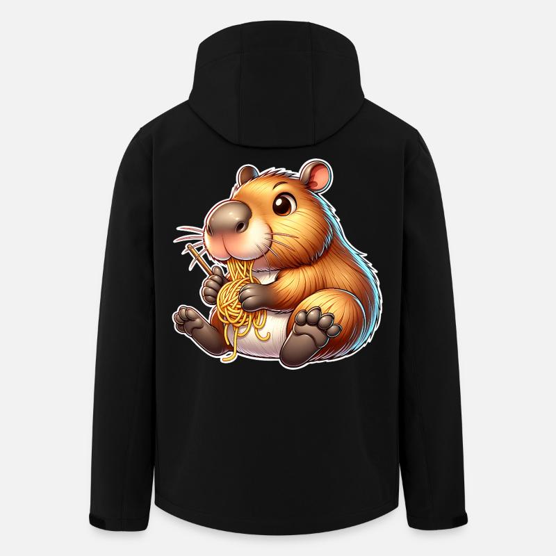 Pâtes à capybara - Veste softshell homme en polyester recyclé Stanley/Stella - noir