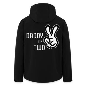 Daddy Of Two (Papa / Father / Victory / NEG 2C) - Men’s Recycled Softshell Jacket by Stanley/Stella - black - Back - AI Model Male 185 light (185cm)