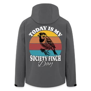 Japanisches Mövchen Society Finch - Recycelte Männer Softshell-Jacke von Stanley/Stella - Schwarz - Hinten - AI Model Male 185 light (185cm)