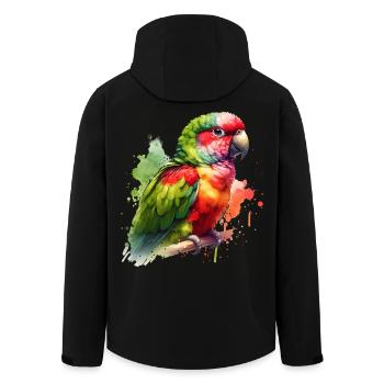 Alexandrasittich Geschenk - Recycelte Männer Softshell-Jacke von Stanley/Stella - Schwarz - Hinten - AI Model Male 185 light (185cm)