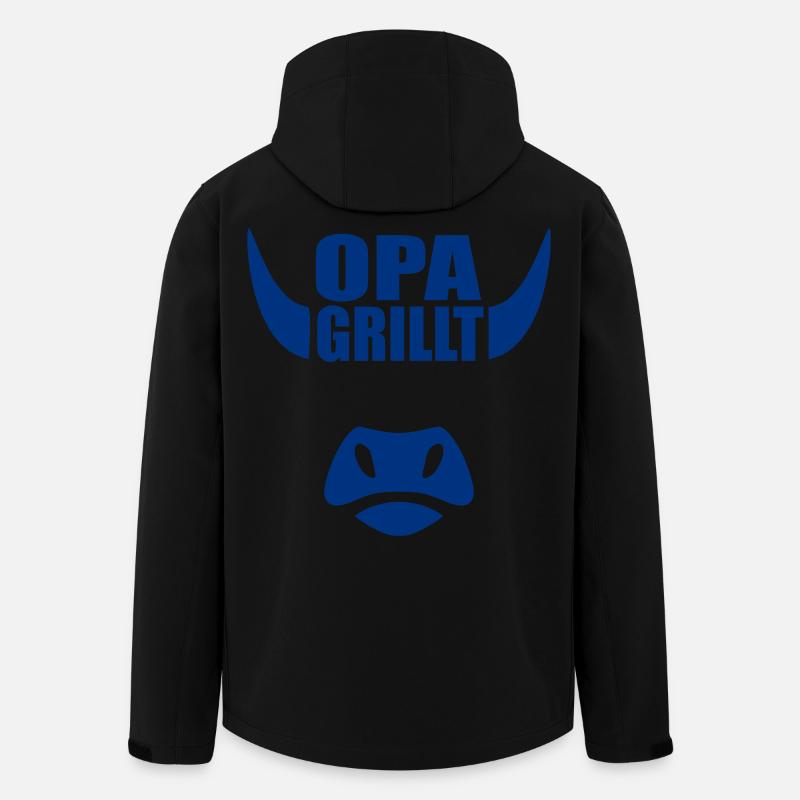 Opa Grillt BBQ - Recycelte Männer Softshell-Jacke von Stanley/Stella - Schwarz