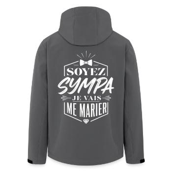 Soyez Sympa Je Vais Me Marier - EVG - Futur Marié - Veste softshell homme en polyester recyclé Stanley/Stella - noir - Dos - AI Model Male 185 light (185cm)