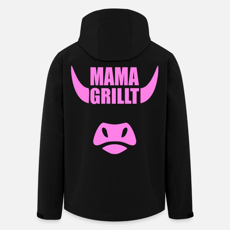 MAMA GRILLT BBQ - Recycelte Männer Softshell-Jacke von Stanley/Stella - Schwarz