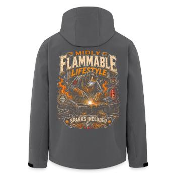 Welder Welding Specialist - Men’s Recycled Softshell Jacket by Stanley/Stella - black - Back - AI Model Male 185 light (185cm)