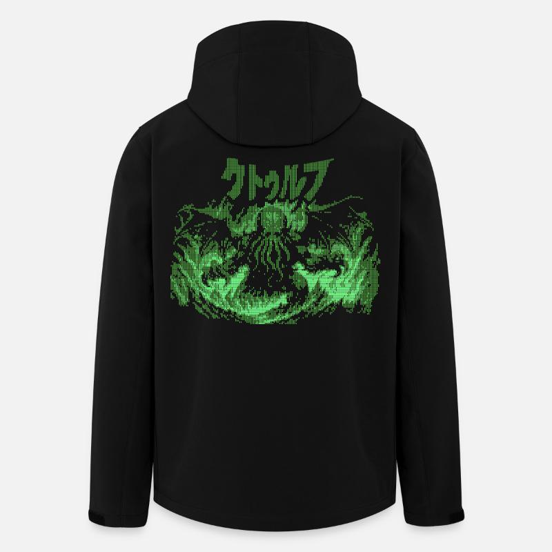 Cthulhu Pixel CRT Néon Vert - Veste softshell homme en polyester recyclé Stanley/Stella - noir