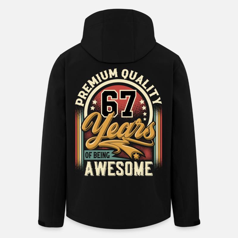 67e anniversaire Millésime - Veste softshell homme en polyester recyclé Stanley/Stella - noir