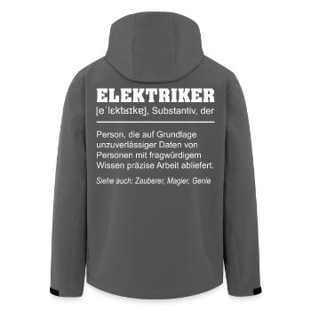 Elektriker Definition Lustiges Spruch Design - Recycelte Männer Softshell-Jacke von Stanley/Stella - Schwarz - Hinten - AI Model Male 185 light (185cm)