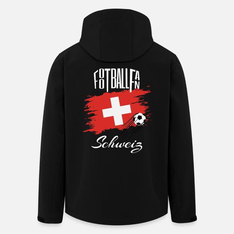 Fussball Fan Schweiz - Recycelte Männer Softshell-Jacke von Stanley/Stella - Schwarz